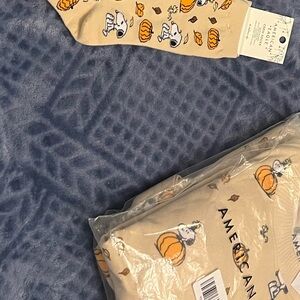 AE Peanuts Snoopy Fall Pumpkin PJ Set + peanuts socks